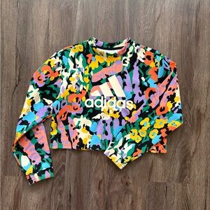 Adidas Multicolor Graphic Cropped Sweatshirt